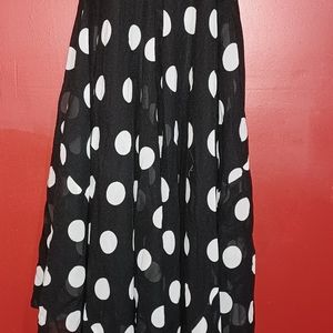 Flouncy Black w/ White Polka Dots Asymmetrical Strapped Dress